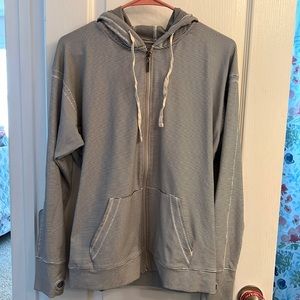 Albion striped zip up jacket. Size Large.